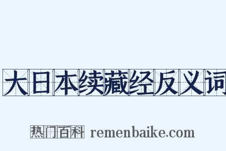大日本续藏经反义词是什么意思的图片